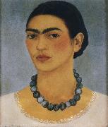 Frida Kahlo The self-portrait of wore the necklace oil painting